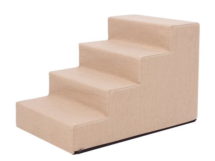 PillowPrim Tiertreppen Einganghilfe Kleinere Hunde Stufen Rampe Katzentreppe 4 Stufen Gross Beige Hö