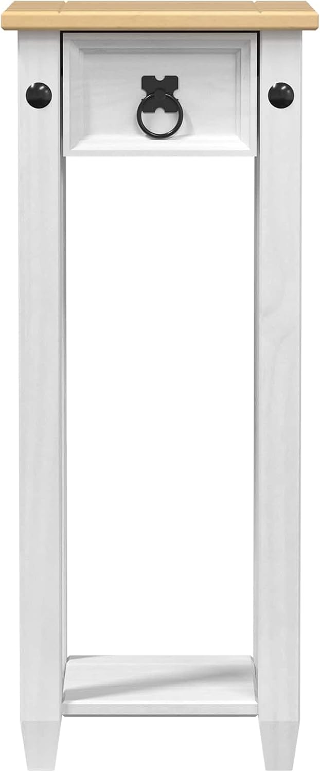 vidaXL Pflanzenständer Weiss 30 x 30 x 73 cm Massives Kiefernholz, Weiss