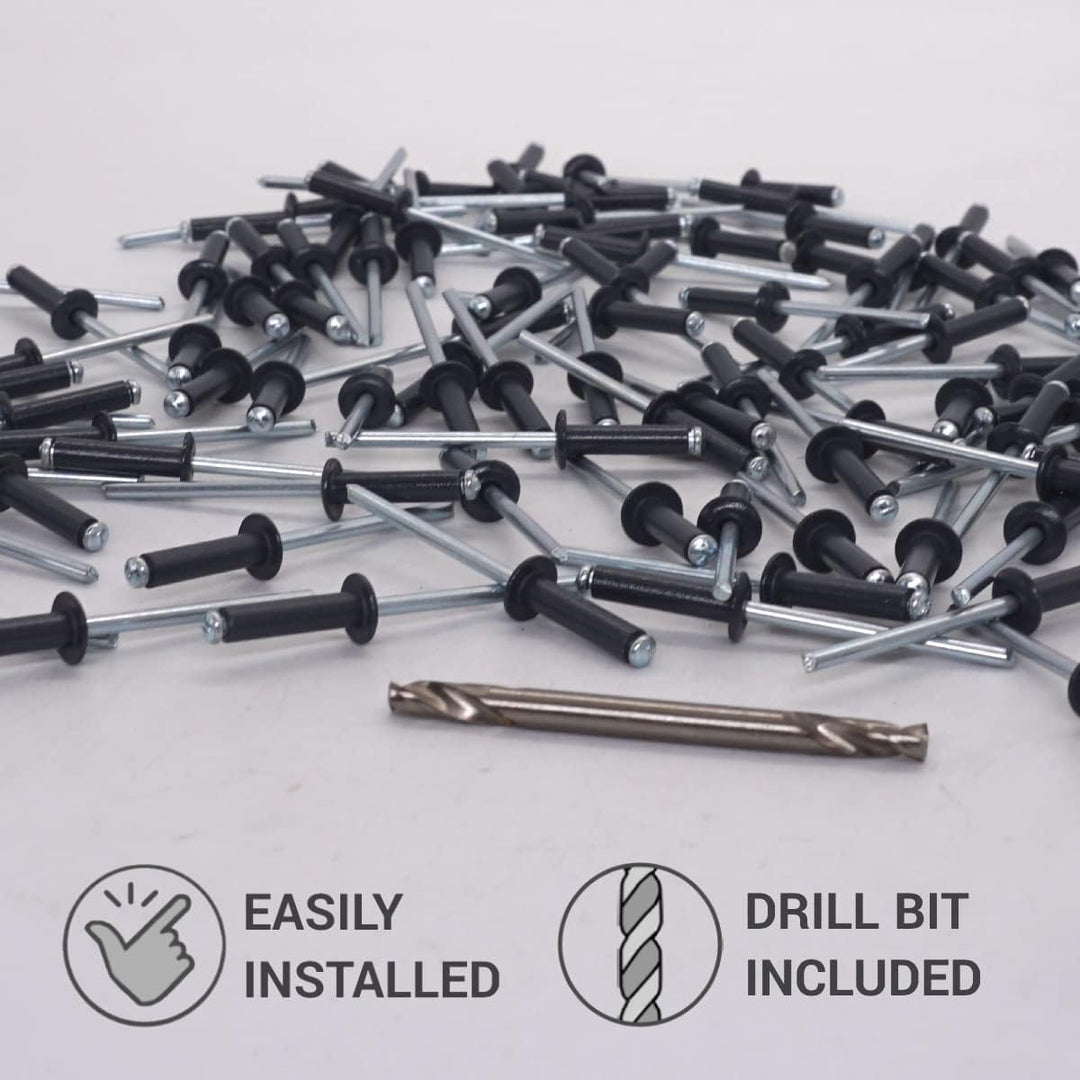 SKIR'CO (400 Stück) Blindnieten lackiert 4,0 x 16 mm, Aluminium Popnieten, Bohrer enthalten (Anthraz