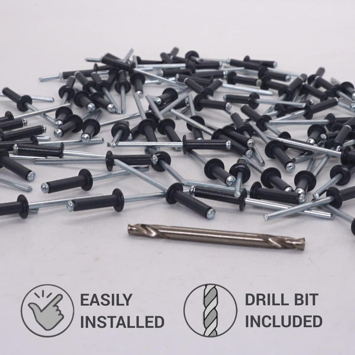 SKIR'CO (400 Stück) Blindnieten lackiert 4,0 x 16 mm, Aluminium Popnieten, Bohrer enthalten (Anthraz