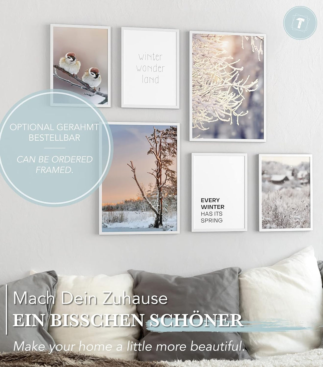 Papierschmiede® Mood Poster Set Winter Wonderland, Bilder Wohnzimmer Deko Schlafzimmer, 2x 30x40 cm