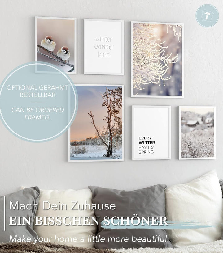 Papierschmiede® Mood Poster Set Winter Wonderland, Bilder Wohnzimmer Deko Schlafzimmer, 2x 30x40 cm