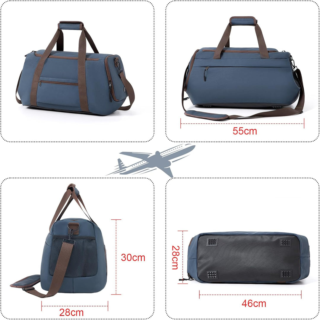 Zedelmaier Reisetasche Handgepäck 900D Sporttasche Herren Damen | Weekender Herren| Blau Schwimmtasc