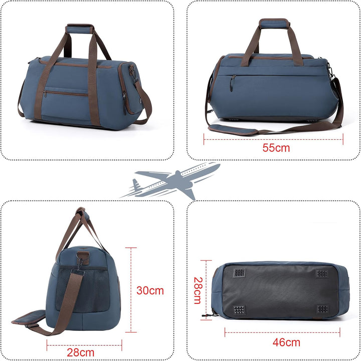 Zedelmaier Reisetasche Handgepäck 900D Sporttasche Herren Damen | Weekender Herren| Blau Schwimmtasc