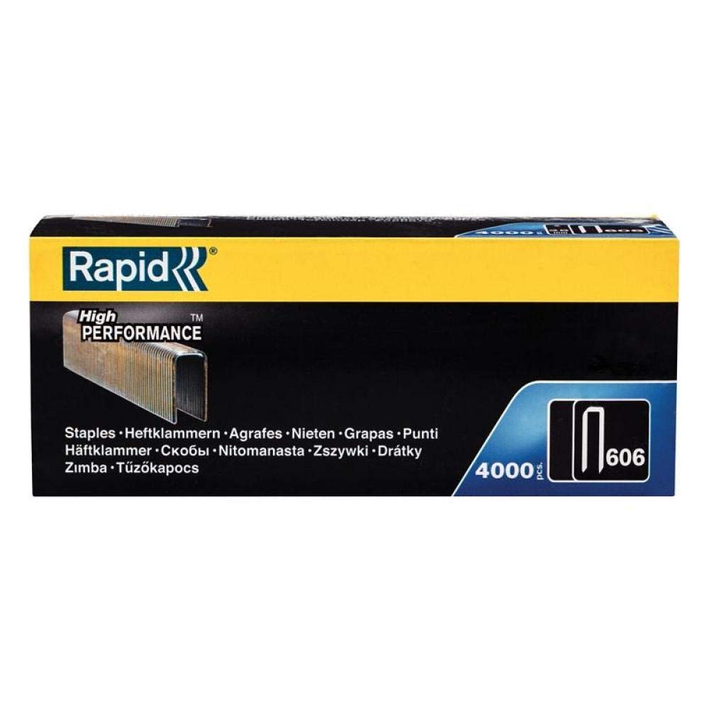 Rapid Tackerklammern Typ 606, 30mm Klammern, 4.000 Stk. Grosspackung, Schmalrückenklammern für Holz