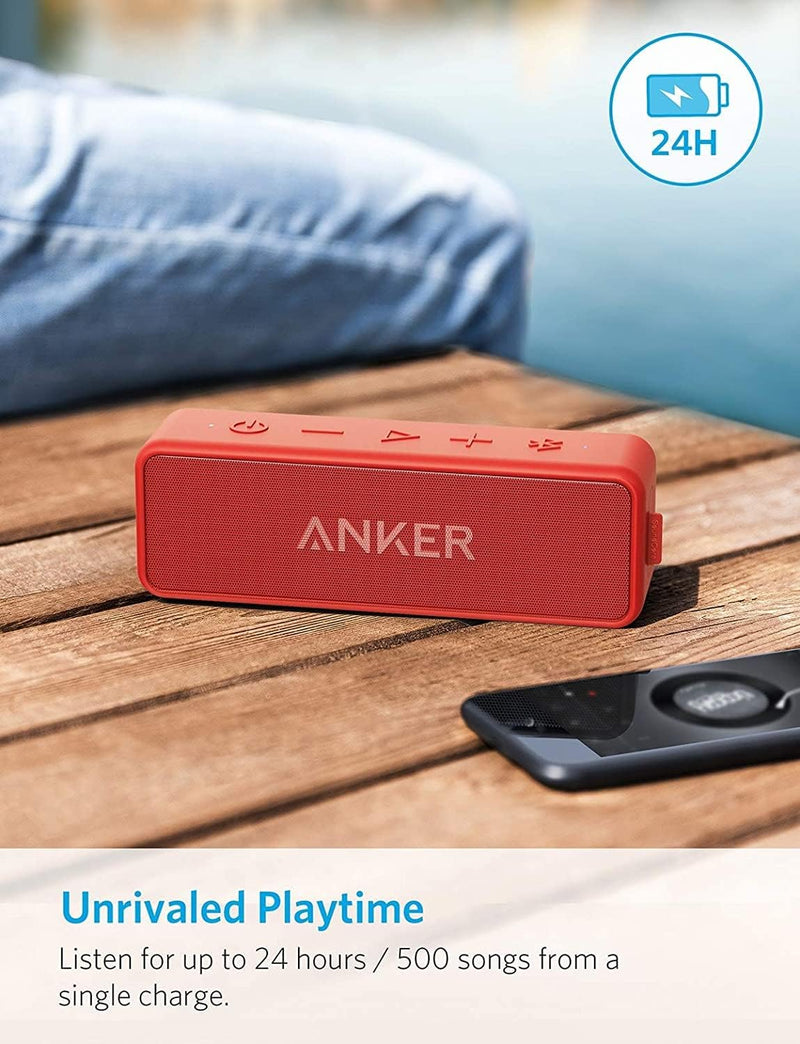 Anker SoundCore 2 Bluetooth Lautsprecher, Fantastischer Sound, Enormer Bass mit Dualen Bass-Treibern