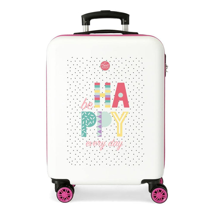 Enso Be Happy Kabinenkoffer Rosa 38x55x20 cms Hartschalen ABS Kombinationsschloss 34L 2,6Kgs 4 Doppe