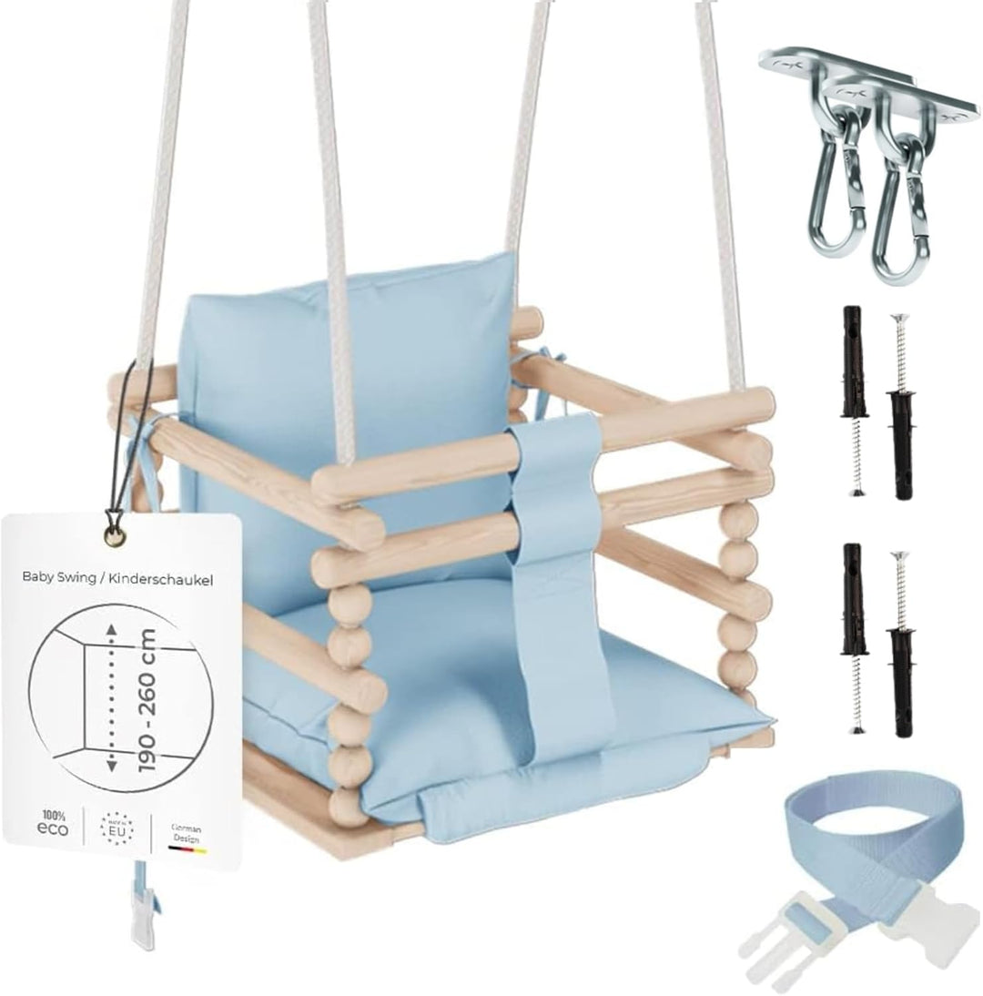 MAMOI® Babyschaukel, Schaukel Indoor und Outdoor, Holzschaukel für Baby und Kinder, Kinderschaukel,