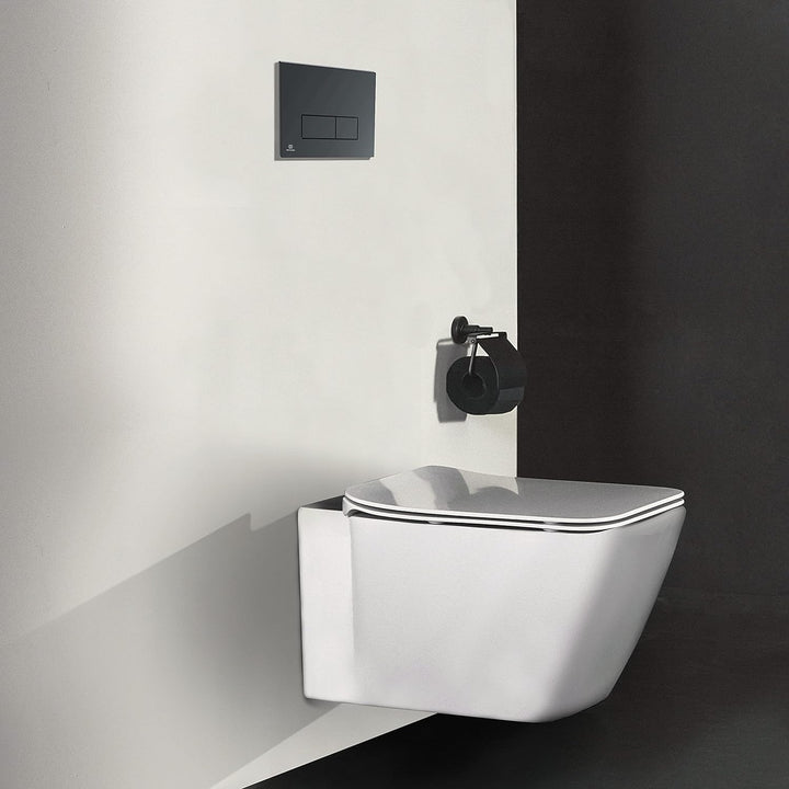 Ideal Standard R0121A6 Oleas Betätigungsplatte Oleas M2 Mechanical Toilet Flush Plate, Black Schwarz