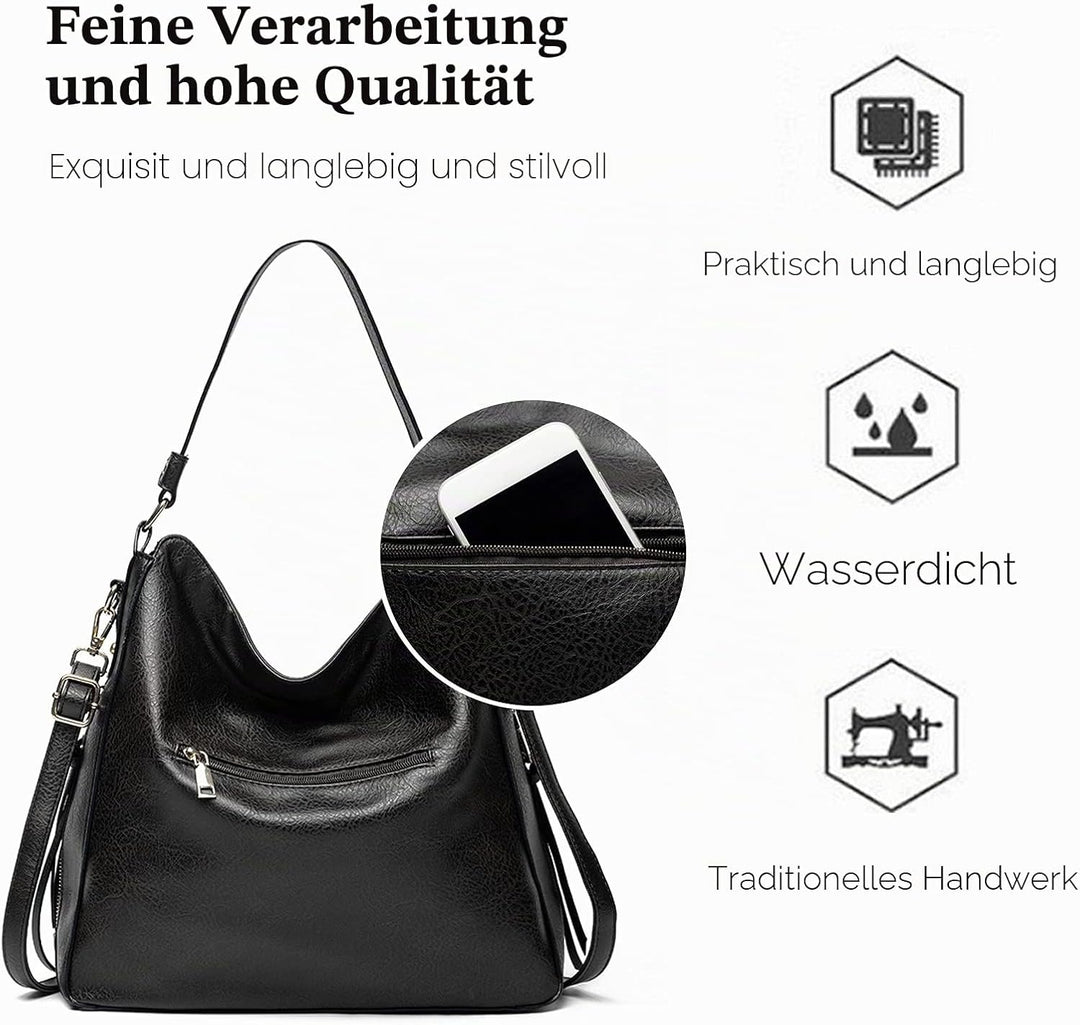 FANDARE Damen Handtasche Frauen Umhängetaschen Schultertasche PU Leder Tote Beutel Schultertasche fü