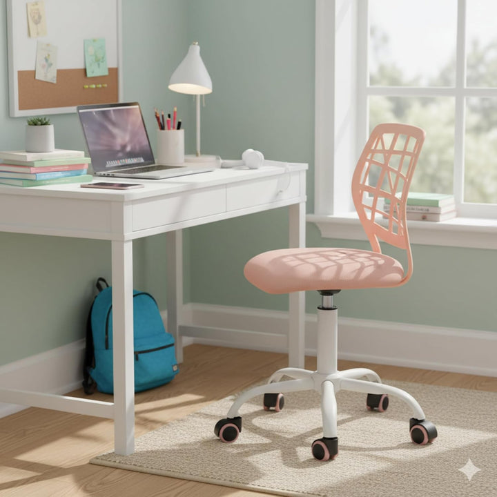 FurnitureR Bürostuhl Schreibtischstuhl Höhenverstellbar Stoffsitz Ergonomischer Arbeitsstuhl ohne Ar