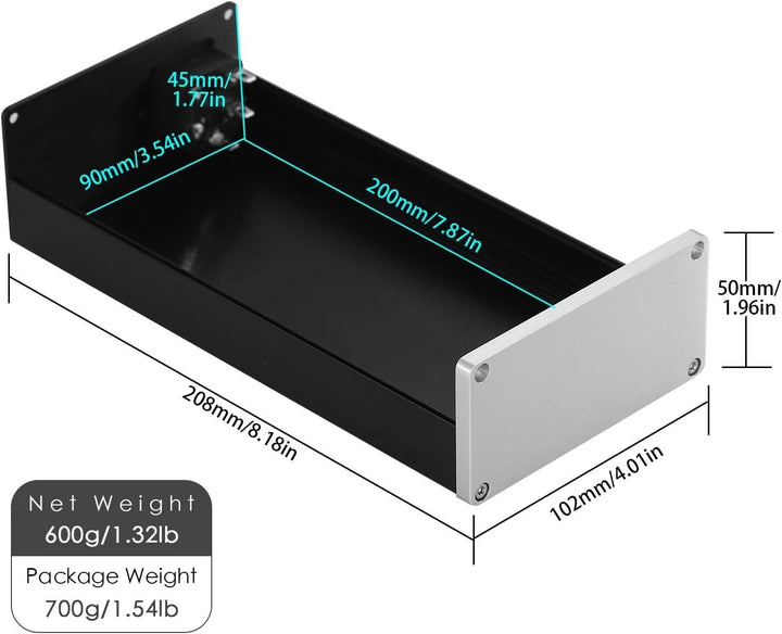 Aluminium-Chassis Case DIY-Verstärker/Vorverstärker/DAC-Gehäuse, Aluminium Gehäuse Box PCB Instrumen