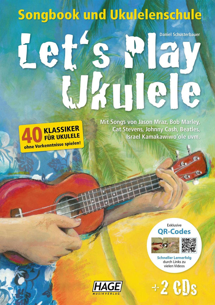 Let's Play Ukulele mit 2 CDs + DVD: Songbook und Ukulelenschule, Spiralbindung