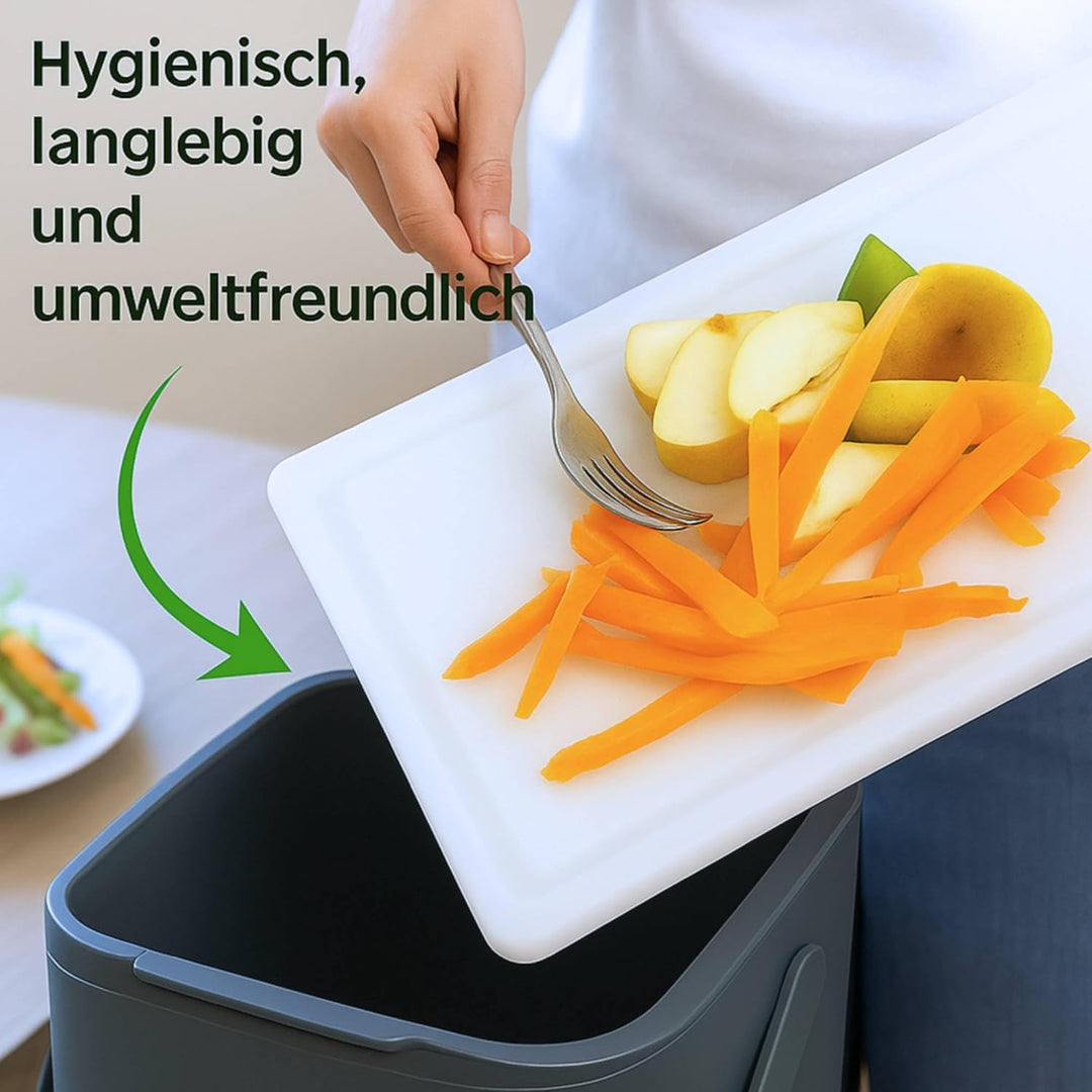 EcoBio Biomülleimer Küche - 7L Komposteimer Küche mit Deckel & Griff – Geruchsdicht & Spülmaschinenf