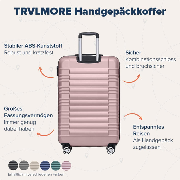 TRVLMORE Koffer & Trolleys - Handgepäck Koffer - Reisekoffer Mit Rollen - Handgepäck Trolley 55x40x2
