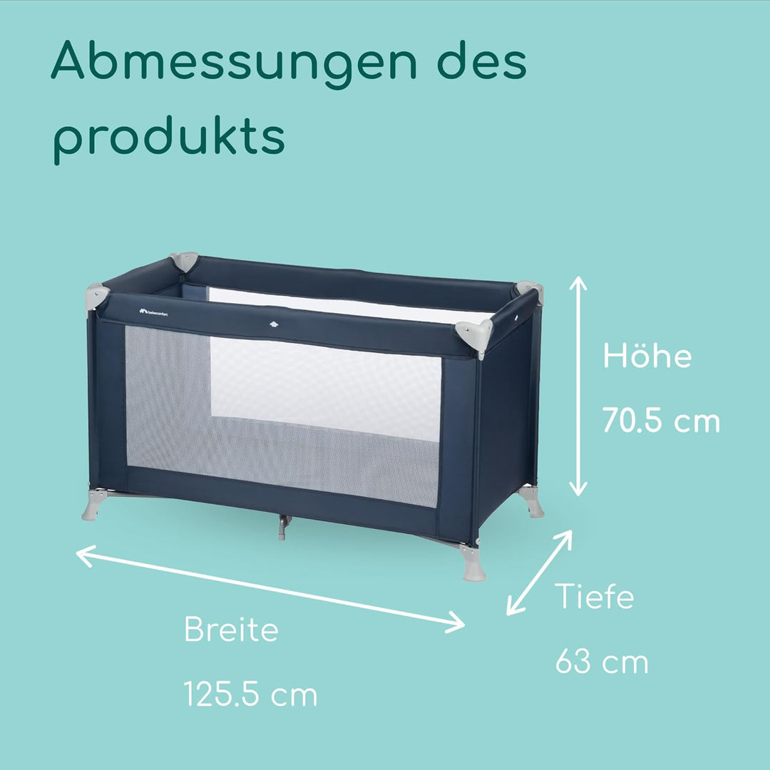 Bebeconfort Soft Dreams, Reisebett Baby, 0–3 Jahre (0–15 kg), leichtes Reisebettchen, Matratze aus H