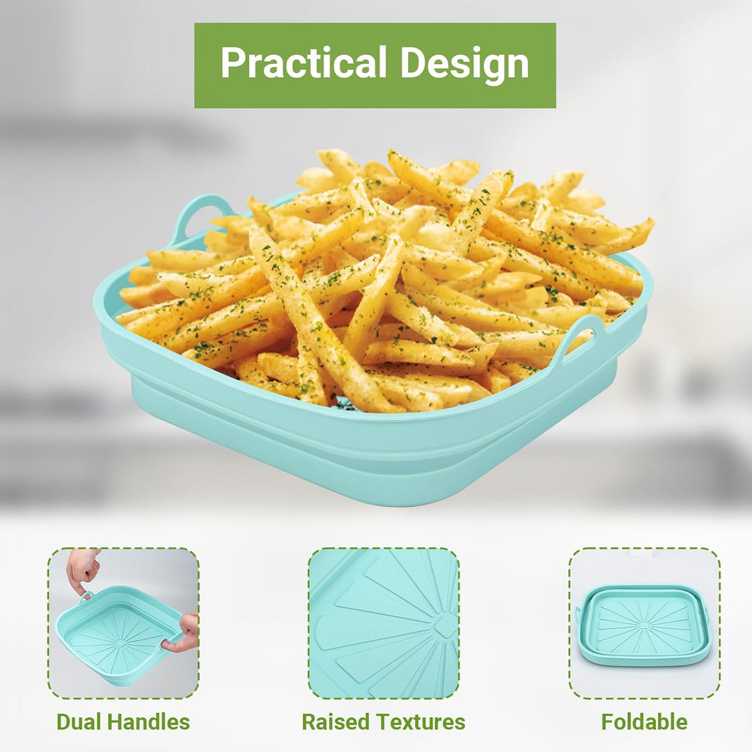 Alyvisun Silikonform für Heissluftfritteuse 2 Stück Airfryer Silikon Backform Wiederverwendbar Silik