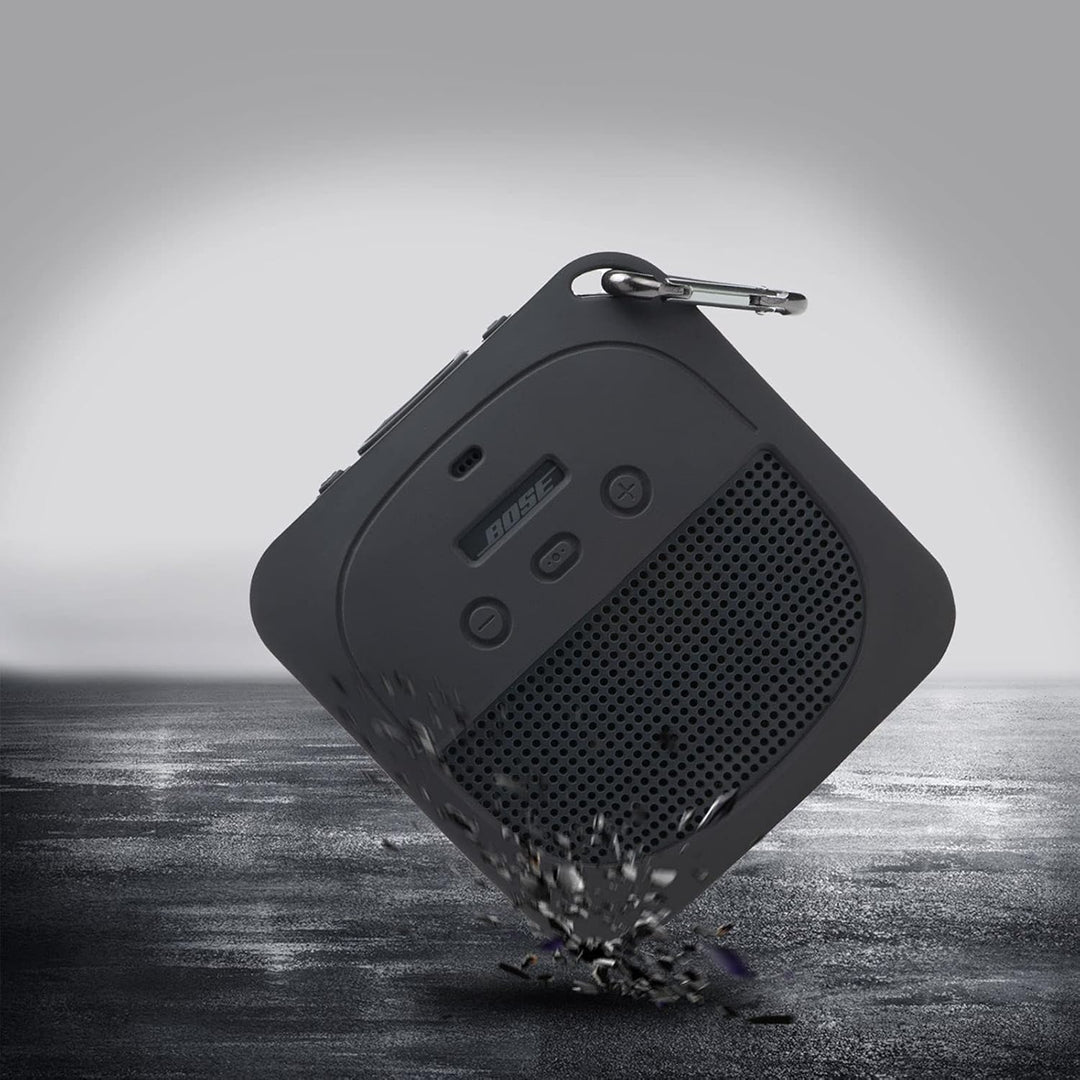 Aenllosi Silikonhülle für Bose SoundLink Micro Bluetooth Lautsprecher, Nur Tasche(Schwarz)