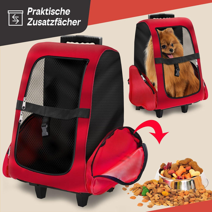All Pets United Hunde-Trolley Haustier Tragetasche Transportbox für Hunde und Katzen Tier-Trolley Ha