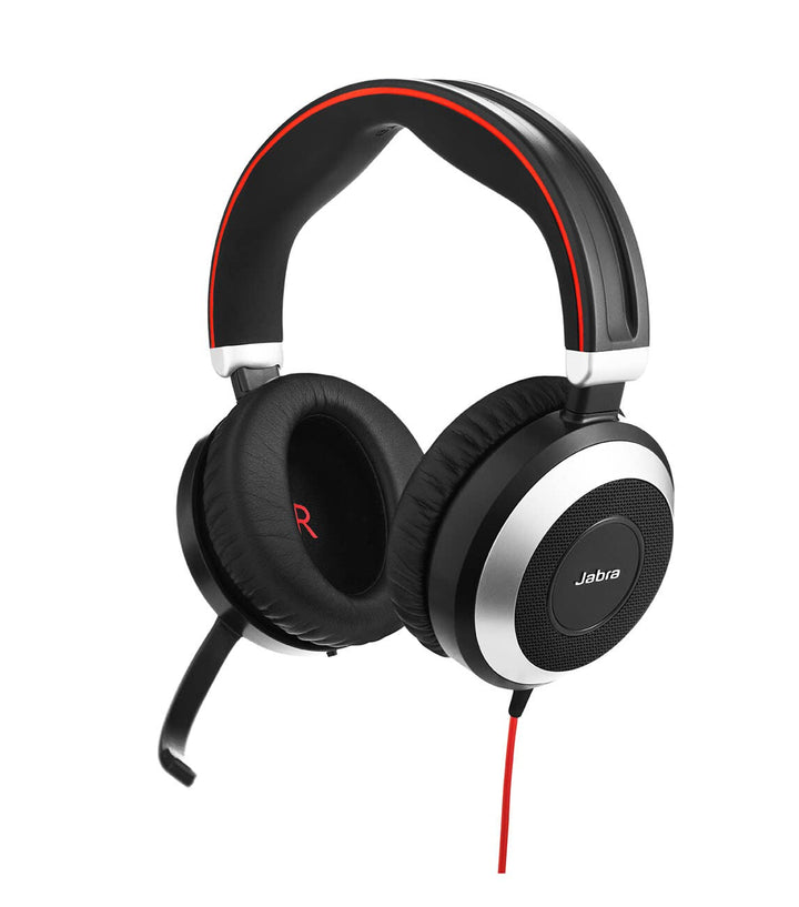 Jabra Evolve 80 UC Stereo Over-Ear Headset - Unified Communications zertifizierte Kopfhörer mit akti