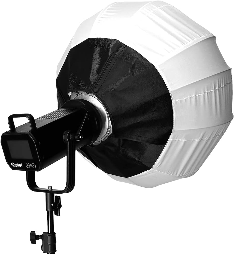 Rollei Ballon Softbox mit Licht-Kontrollvorhang, 65cm runder Lichtformer mit Bowens S-Type Bajonett