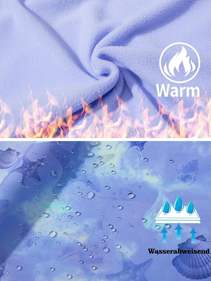 SERENYOU Mädchen Übergangsjacke Gefütterte Regenjacke mit Abtrennbare Kapuze 110 Stil 2, 110 Stil 2