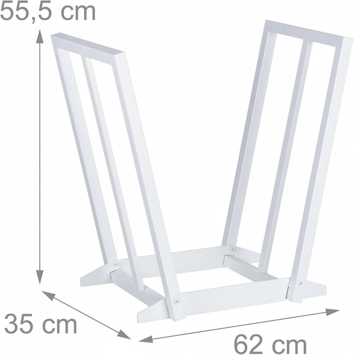 Relaxdays Kaminholzregal, Metall, HBT: 55,5 x 62 x 35 cm, Brennholzregal für Feuerholz, Stapelholz,