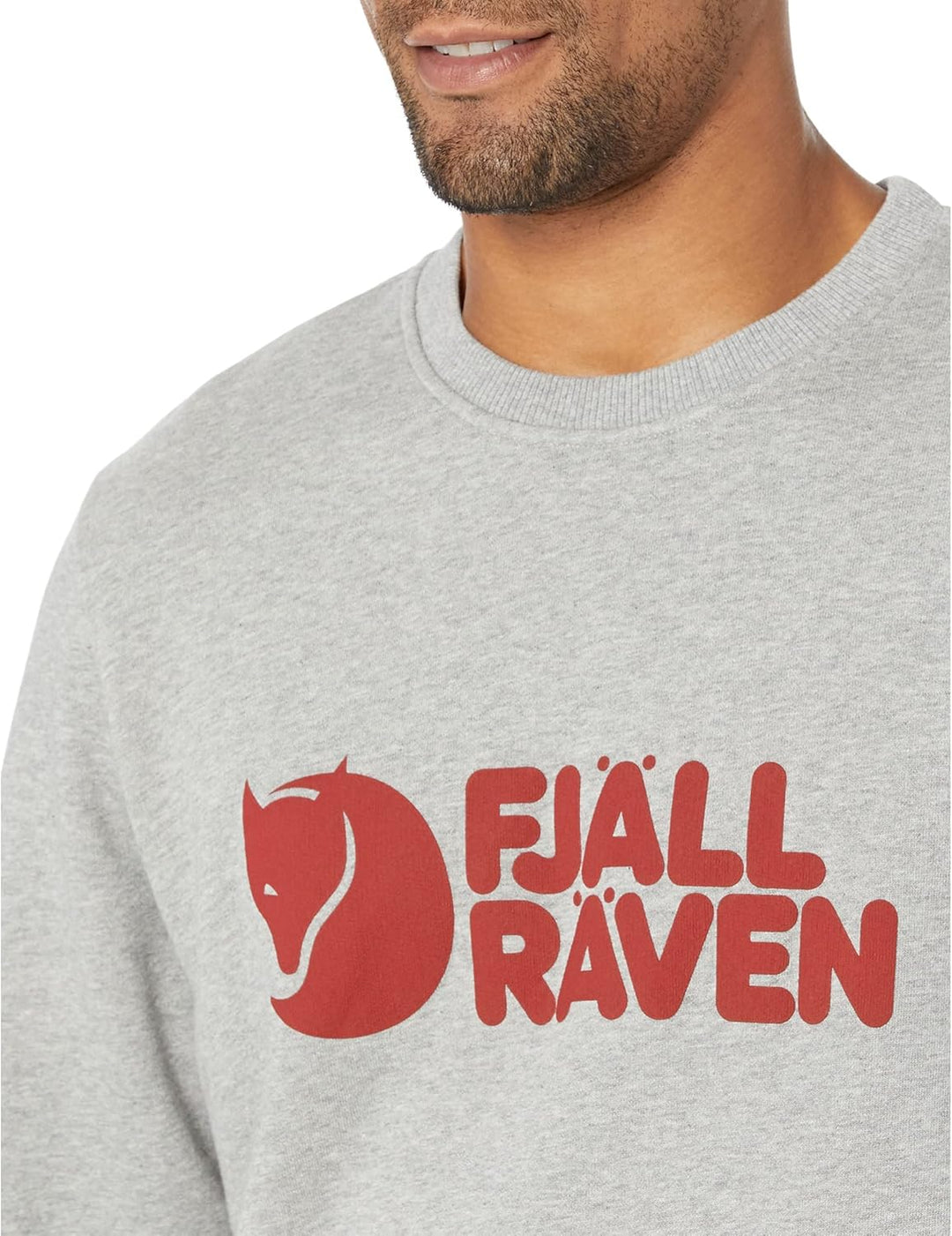 Fjällräven Herren Logo Sweater XS Grey-melange, XS Grey-melange