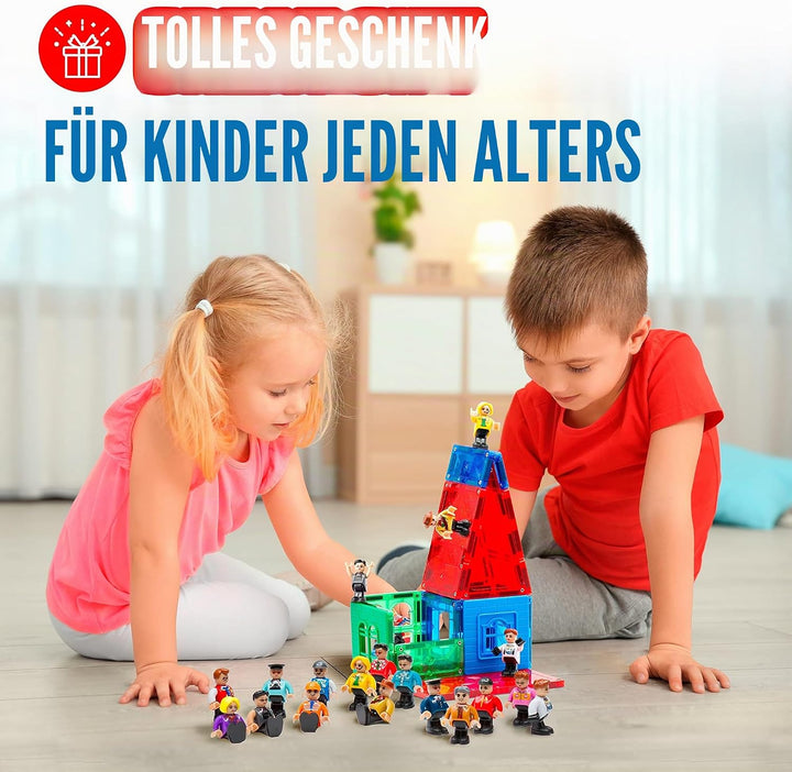 Playmags Magnetic Figures Community Figures Set von 15 - Spielleute Perfekt für Magnetfliesen - Mint