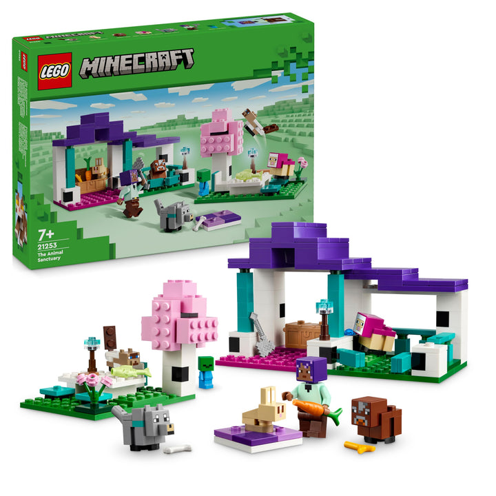 LEGO Minecraft Das Tierheim, Spielzeug mit vielen Tier-Figuren für Mädchen und Jungen ab 7 Jahren, G