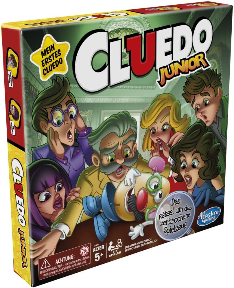 Hasbro Gaming Cluedo Junior Brettspiel für Kinder ab 5 Jahren, Das Rätsel um das zerbrochene Spielze