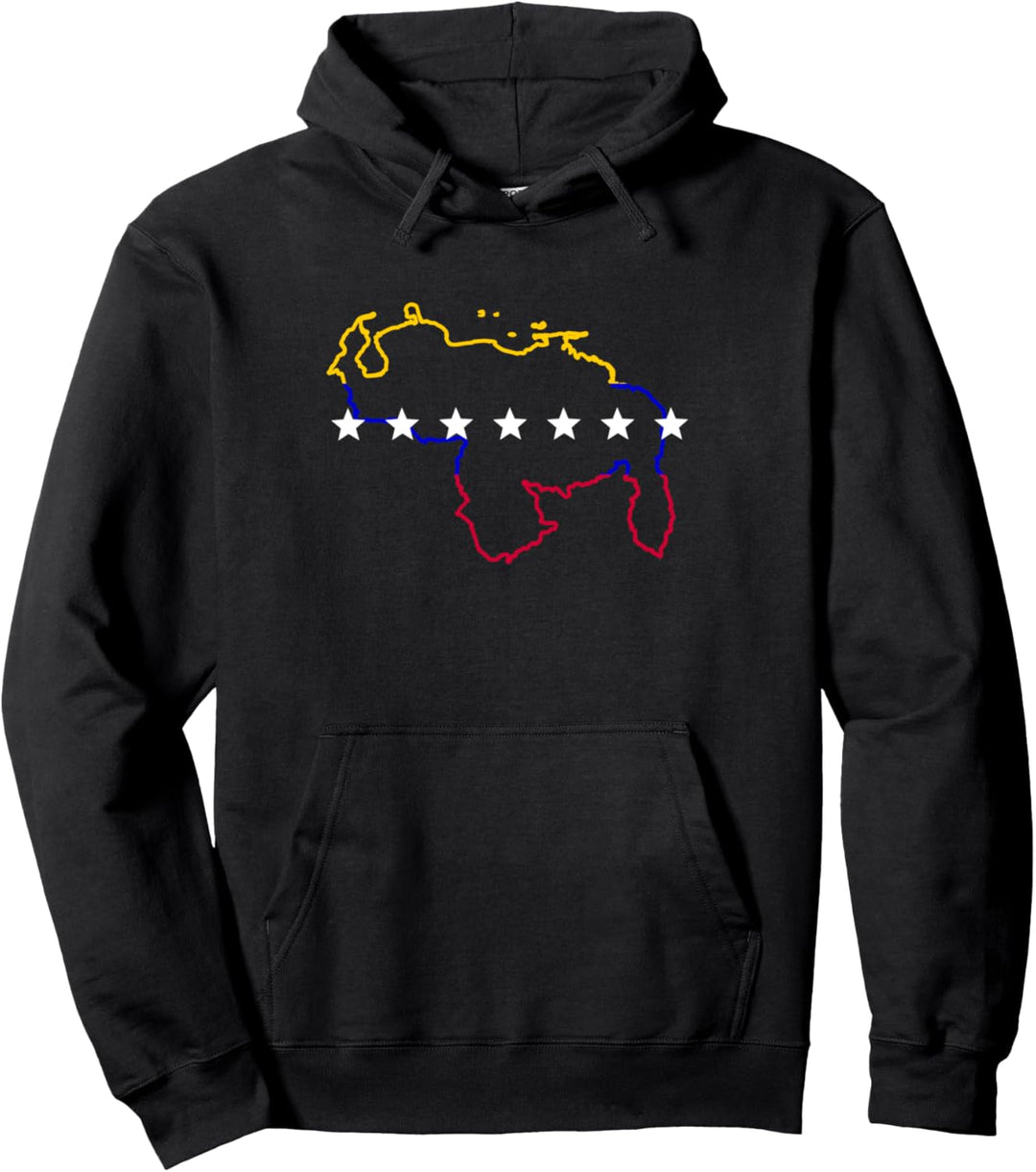 Venezuela Map 7 Stars Flag Pullover Hoodie