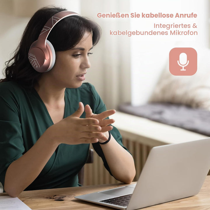 PowerLocus Bluetooth Kopfhörer Over Ear, 50 Std Spielzeit, 4 EQ-Modi, Kopfhörer Kabellos Faltbarer m