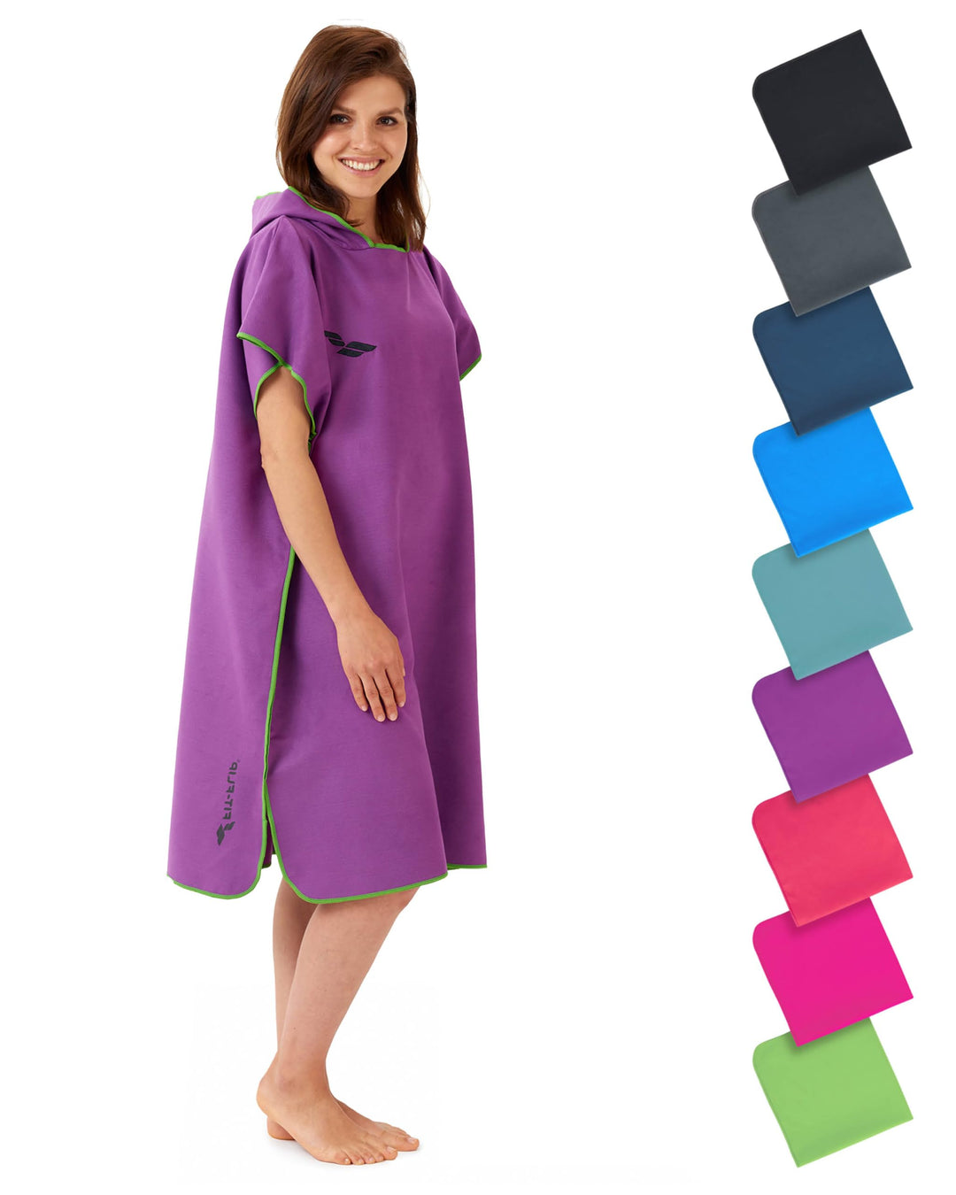 Fit-Flip Badeponcho aus Mikrofaser für Damen und Herren - schnelltrocknend, kompakt und Ultraleicht