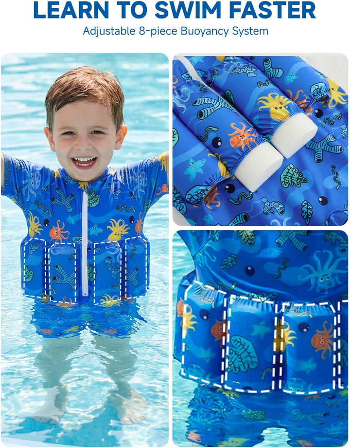 Badeanzug Baby Mädchen Jungen mit Floatation Kleinkind Schwimmtraining Hilfe Schwimmende Badeanzug E