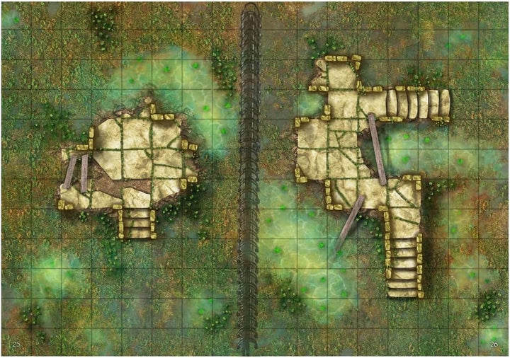 Big Book of Battle Mats Wrecks & Ruins - RPG Kartenbuch für Fantasy Rollenspiele - Loke Battlemats