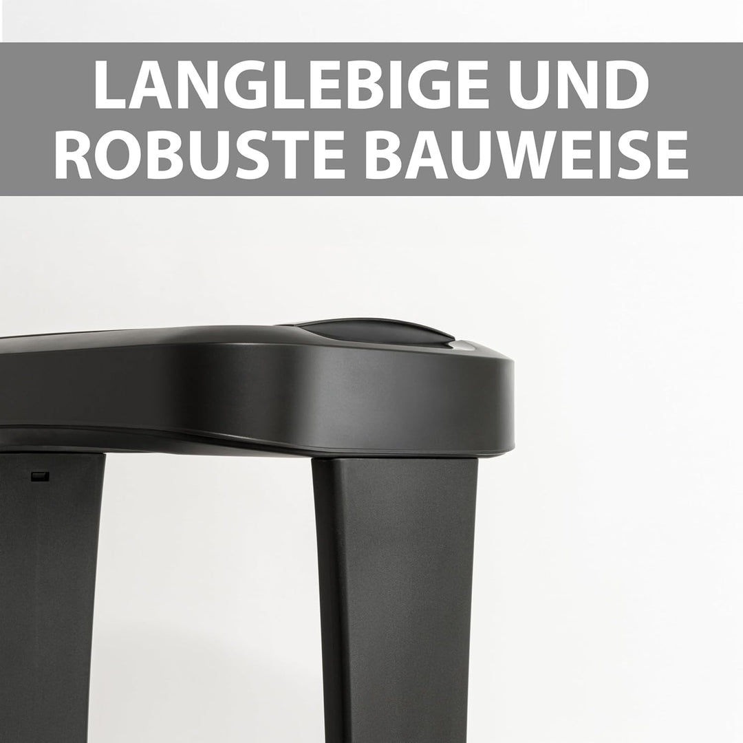 Hausfelder Müllsackständer mit Deckel, Gelber Sack Ständer mit Klappschwingdeckel, 1 x Müllsackhalte