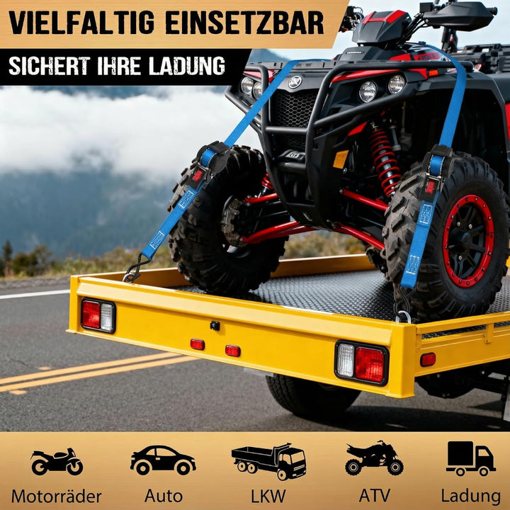 Automatik Spanngurt mit S Haken, 3 m x 25mm Selbstaufrollende Spanngurte, Zurrgurt für LKW, Anhänger