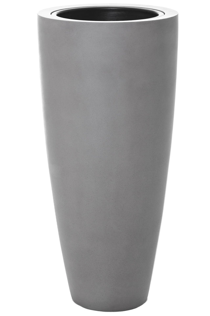VIVANNO Pflanzkübel Pflanzgefäss Blumenkübel Fiberglas City Beton-Optik Grau - 80x37 80x37 cm Beton-