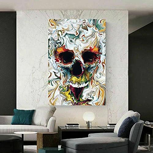 Magic Canvas Art Kunst Totenkopf verflossen Leinwand Leinwandbild 1- teilig Hochwertiger Kunstdruck