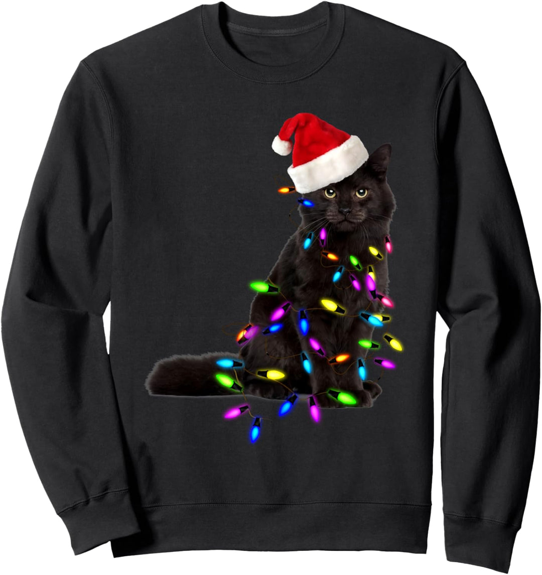 Schwarze Katze Black Cat Xmas Weihnachten Cat Mom Geschenk Sweatshirt