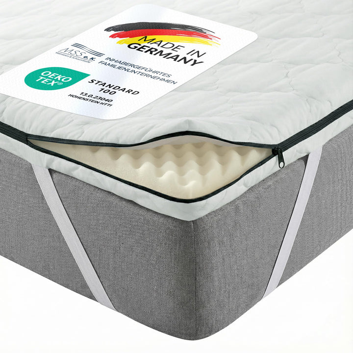 MSS® Matratzenauflage/Topper mit Noppen-Struktur und gesteppten Bezug - 80 x 200 cm - 6 cm hoch 80 x