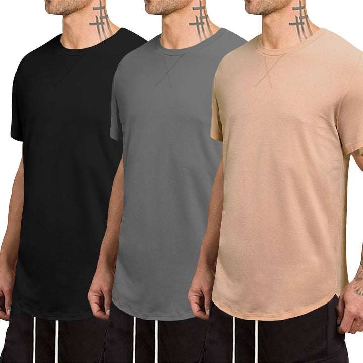 JMIERR 3 Pack T Shirt Herren Sommer Basic Einfarbig T-Shirt Baumwole Slim Fit Hemd Kurzarm Sportwear