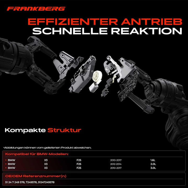 Frankberg Heckklappenschloss Kofferraum Türschloss für X3 F25 SUV 2010-2017 51247249578
