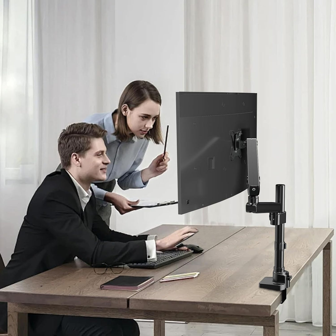 PUTORSEN Monitor Halterung für 17"-32" Bildschirme, Premium Aluminium Schwenkbare Neigbare Einzelarm
