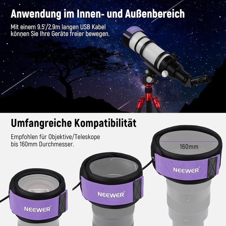 NEEWER USB 500mm Objektivwärmer mit FPC, schnelle, gleichmässige Heiztechnik für DSLR Kameraobjektiv