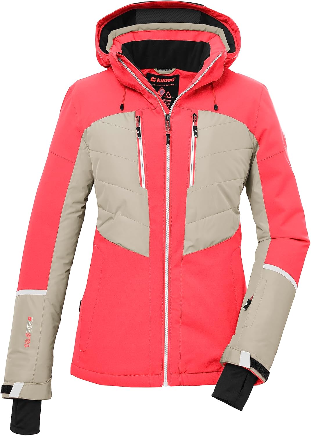 Killtec Damen Ksw 87 Wmn Ski Jckt Skijacke/Funktionsjacke mit abzippbarer Kapuze und Schneefang, neo