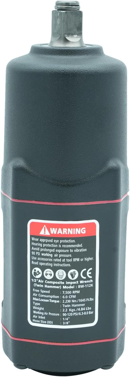 Beswell-BW-112K- Druckluft-Schlagschrauber - max. Lösemoment 2230 Nm, Vierkant 12,5 mm (1/2 Zoll) -