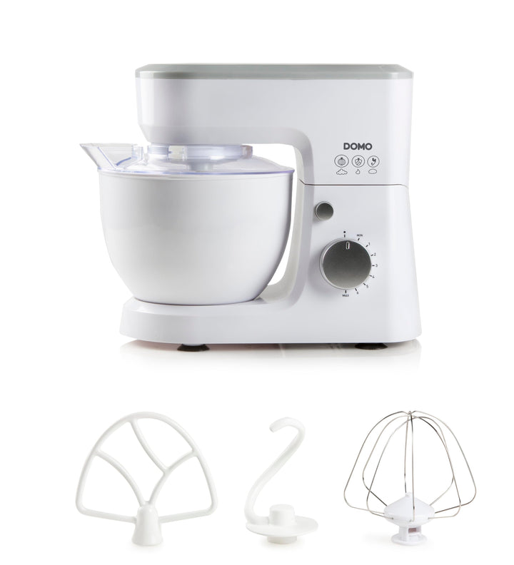 DOMO DO9241KR Küchenmaschine - Inklusive Schneebesen, Knethaken und Rührbesen - 4 L - 600 W, 600 W