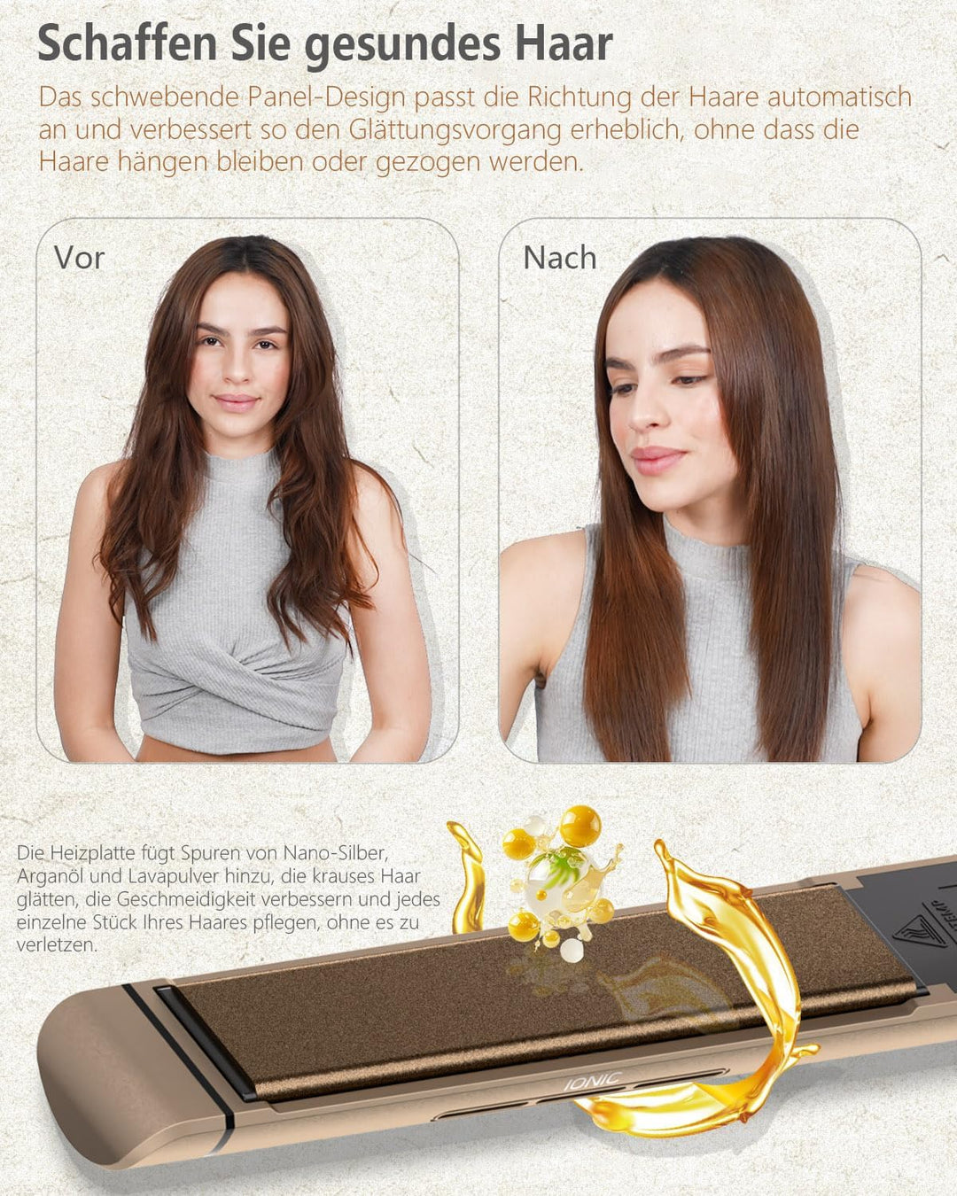 KUSNCA Ionen Glätteisen, 2 IN 1 Haarglätter Locken und Glätten Glatt und Glänzend, 3D-Schwebende Ker